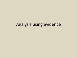 Topic sentence evidence analysis
