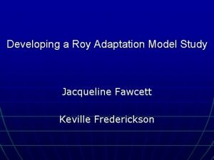 Roy adaptation model diagram