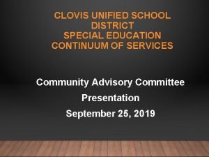 Clovis unified special education