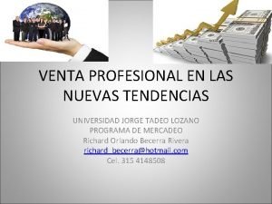 VENTA PROFESIONAL EN LAS NUEVAS TENDENCIAS UNIVERSIDAD JORGE