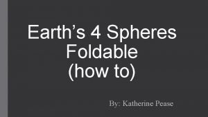 Earth's spheres foldable