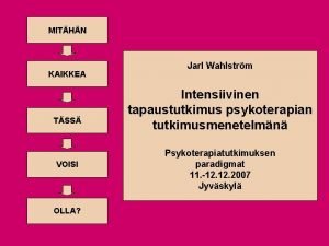 MITHN KAIKKEA TSS VOISI OLLA Jarl Wahlstrm Intensiivinen