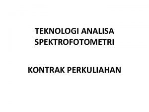 Jenis spektrofotometer