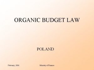 Organic budget law