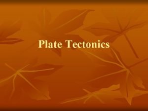 Plate Tectonics Plate tectonics n A theory that