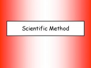 Solving a problem using scientific method