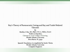 Marilyn anne ray theory of bureaucratic caring
