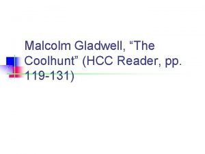 The coolhunt malcolm gladwell