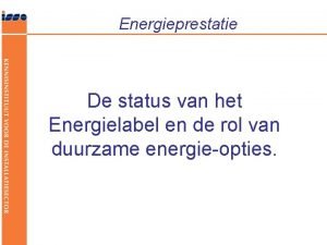 Energieprestatie utiliteitsgebouwen basismethodiek