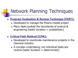 Network planning techniques