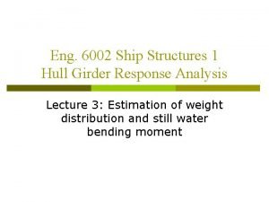 Eng 6002 Ship Structures 1 Hull Girder Response