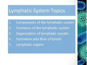 Flow chart of lymphatic system