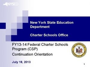 New York State Education Department Charter Schools Office