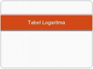 Tabel logaritma