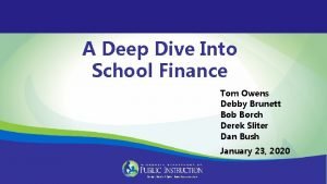 A Deep Dive Into School Finance Tom Owens