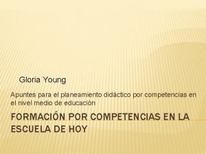 Gloria Young Apuntes para el planeamiento didctico por