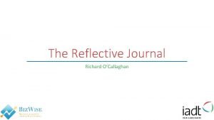 The Reflective Journal Richard OCallaghan Analysis of Learning