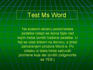 Test Ms Word Na svakom ekranu pored teksta