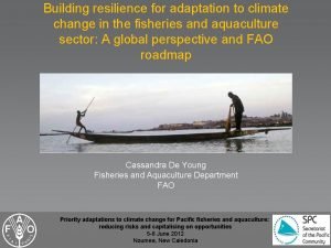 Building resilience for adaptation to climate change in