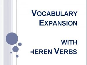 German verbs ending with ieren