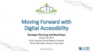 Moving Forward with Digital Accessibility Strategic Planning and