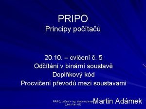 PRIPO Principy pota 20 10 cvien 5 Odtn