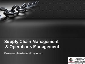 Supply chain development programme