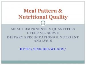 Meal component Meal component