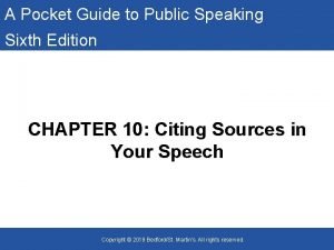 A pocket guide to public speaking 6th edition