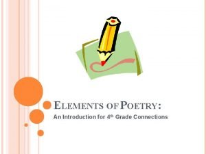 Elements of poetry