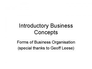 Types of business concepts