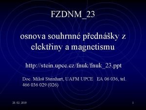 FZDNM23 osnova souhrnn pednky z elektiny a magnetismu