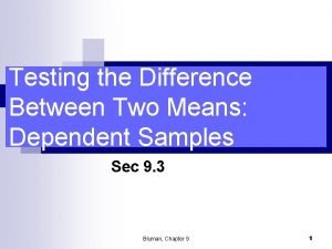 Testing the difference between two means dependent samples