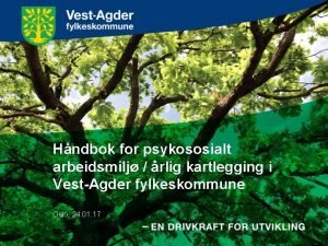 Hndbok for psykososialt arbeidsmilj rlig kartlegging i VestAgder