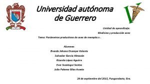 Universidad autnoma de Guerrero Unidad de aprendizaje Medicina