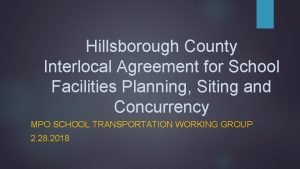 Hillsborough County Interlocal Agreement for School Facilities Planning