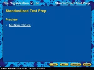 The Organization of Life Standardized Test Prep Preview