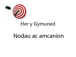 Her y Gymuned Nodau ac amcanion Yn y