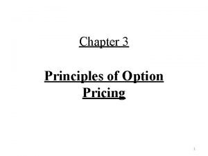 Principles of option pricing