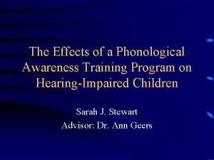 Phonological awareness training program