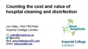 Hospital cleaning cost analysis