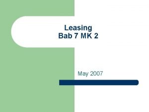 Leasing Bab 7 MK 2 May 2007 Definisi