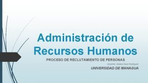 Que es el reclutamiento externo