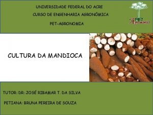UNIVERSIDADE FEDERAL DO ACRE CURSO DE ENGENHARIA AGRONMICA