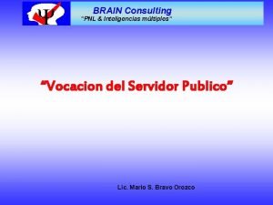 Y BRAIN Consulting PNL Inteligencias mltiples Vocacion del