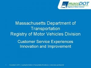 Massachusetts department of transportation
