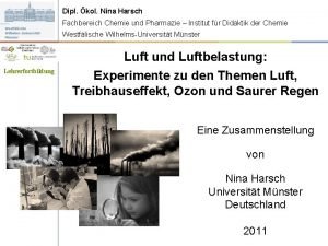 Dipl kol Nina Harsch Fachbereich Chemie und Pharmazie