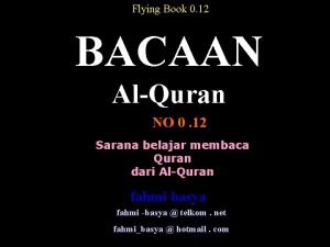 Flying Book 0 12 BACAAN AlQuran NO 0