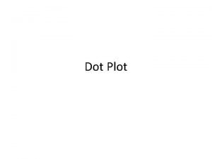 Dot Plot Dot Plot Goal We will take