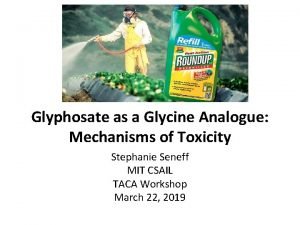 Glyphosate as a Glycine Analogue Mechanisms of Toxicity